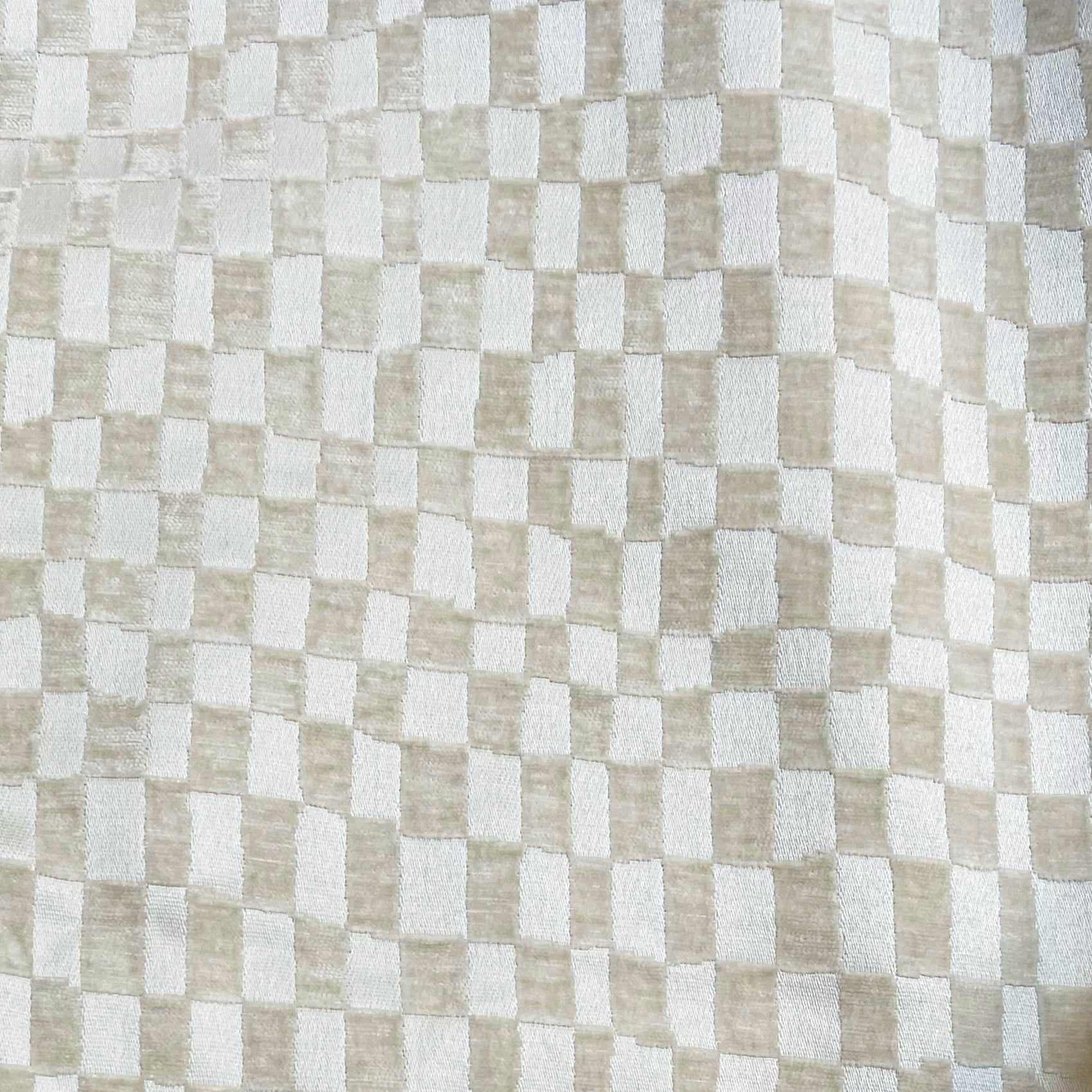 CHECKMATE - CHECKERED DESIGN CHENILLE UPHOLSTERY FABRIC