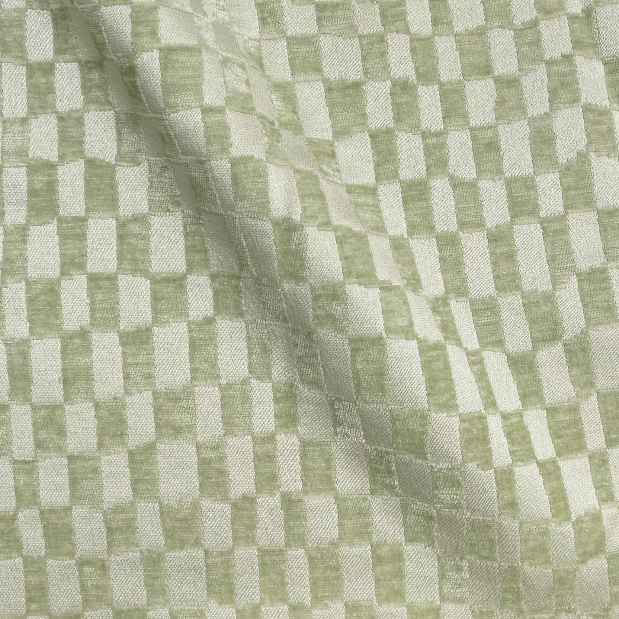 CHECKMATE - CHECKERED DESIGN CHENILLE UPHOLSTERY FABRIC