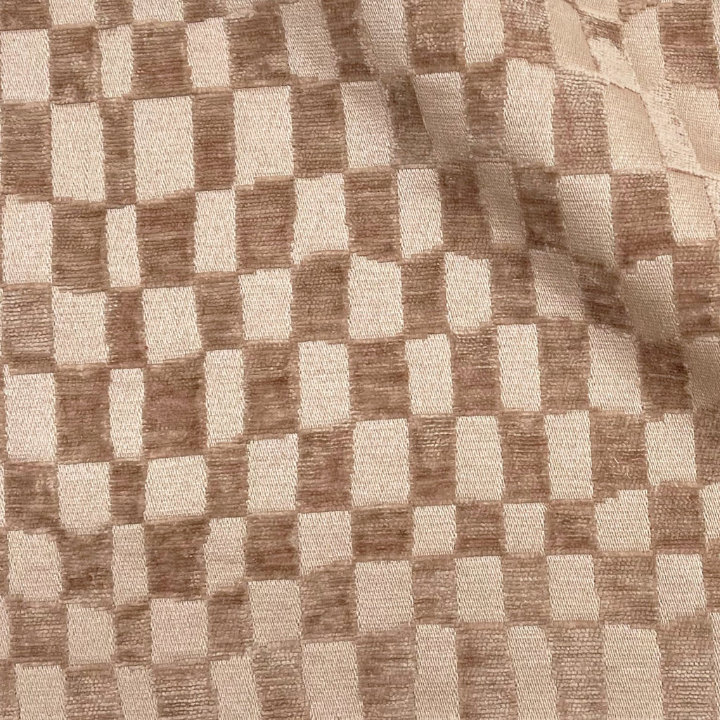 CHECKMATE - CHECKERED DESIGN CHENILLE UPHOLSTERY FABRIC
