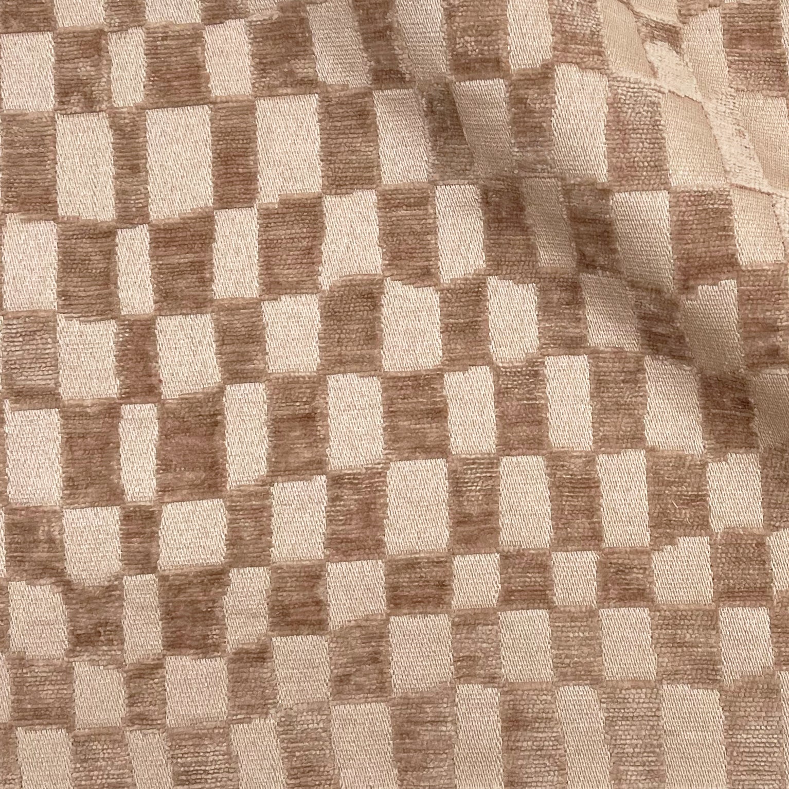 CHECKMATE - CHECKERED DESIGN CHENILLE UPHOLSTERY FABRIC