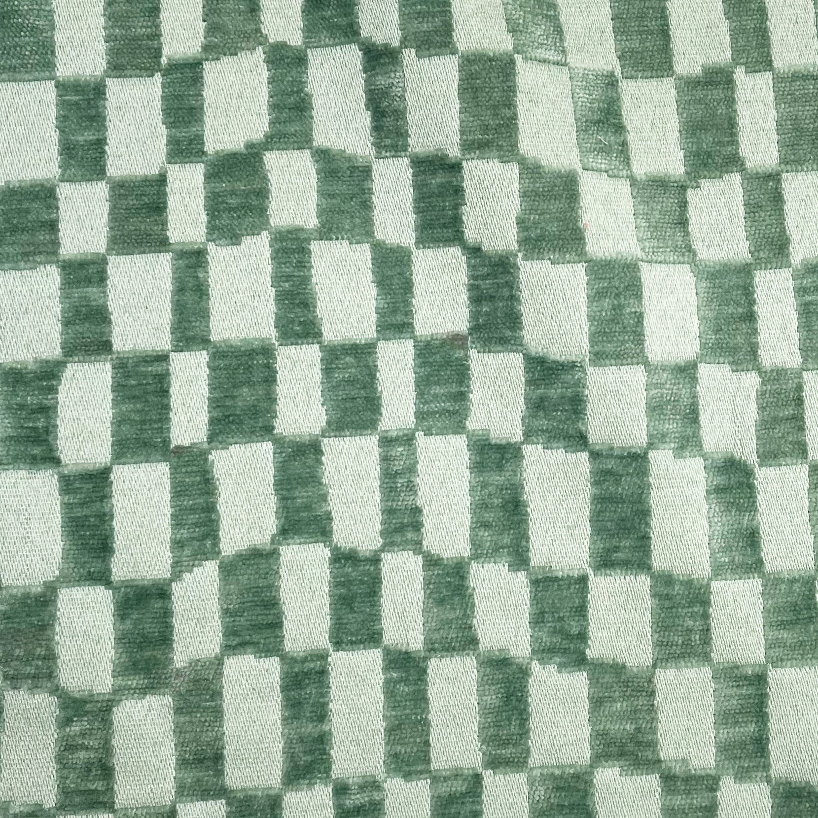 CHECKMATE - CHECKERED DESIGN CHENILLE UPHOLSTERY FABRIC