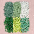 Mixed Seed Bead Assortment, Green 60gm