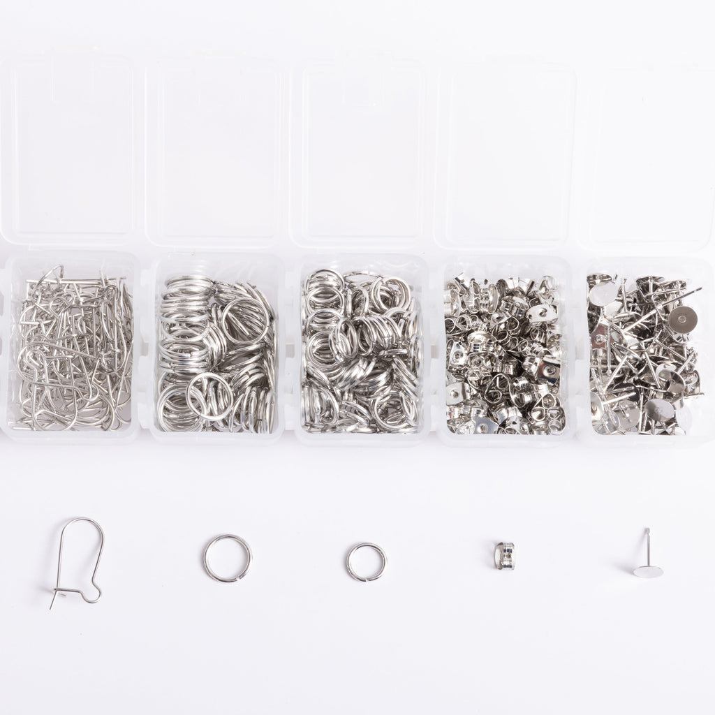 Silver Essential Earring Findings Kit, 575pcs