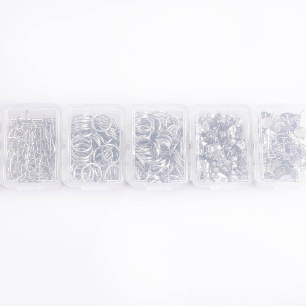 Silver Essential Earring Findings Kit, 575pcs