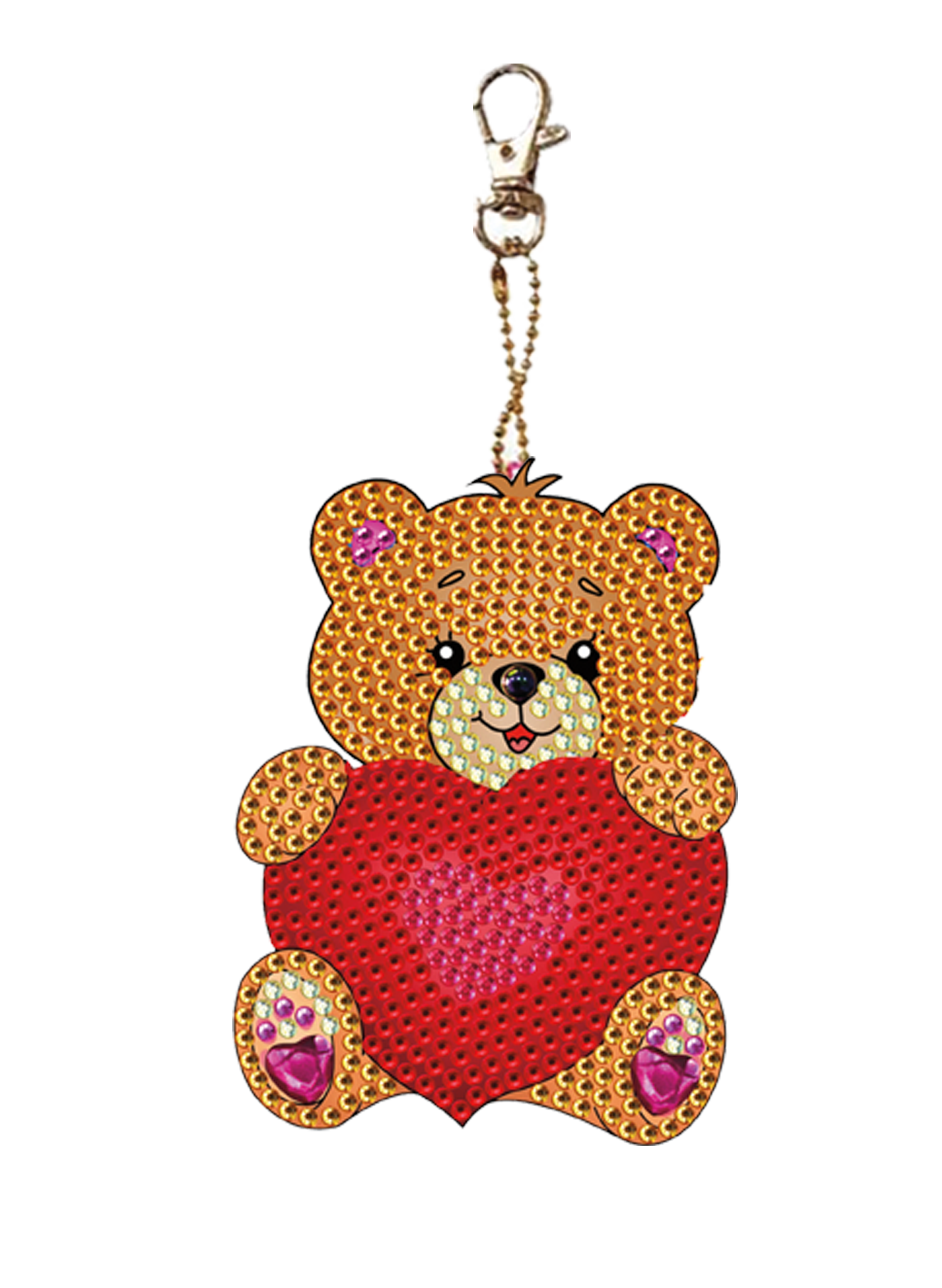 Diamond Art Caring Bear Keychain