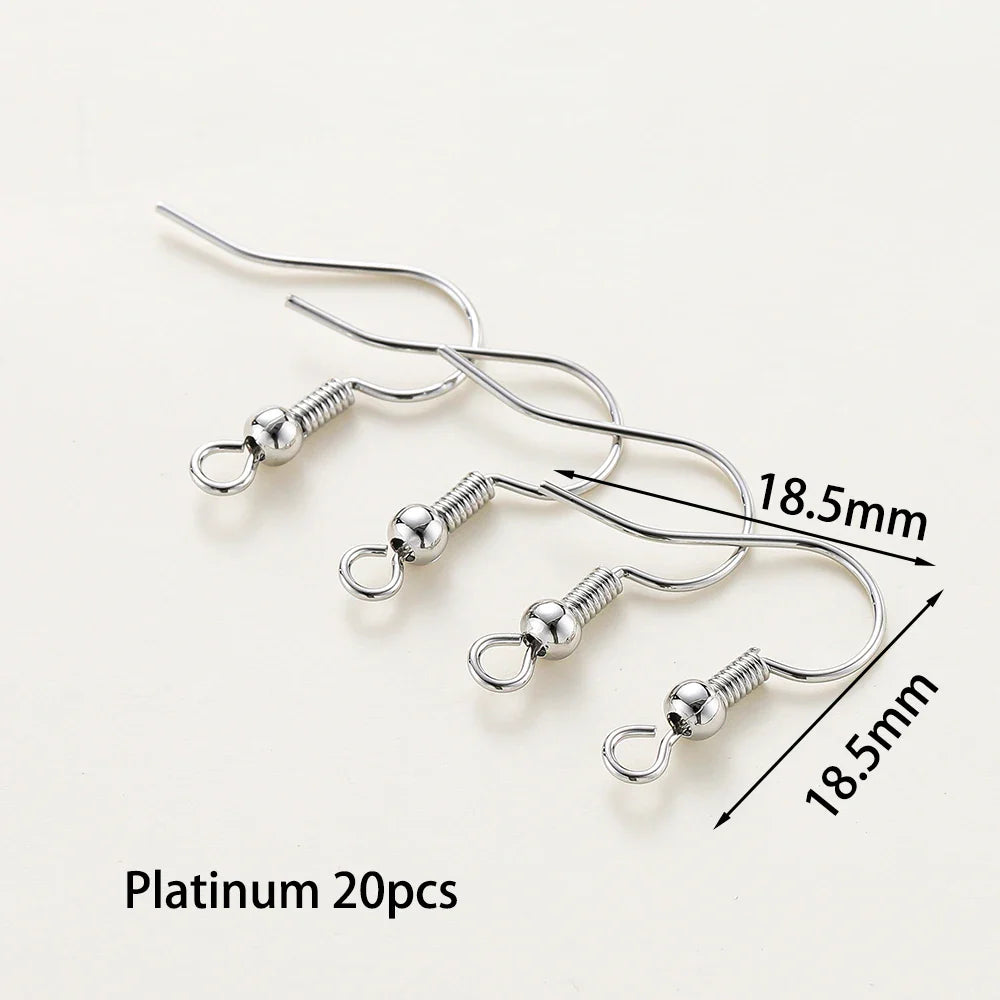 20pcs/lot 6 Styles 14K 18K Gold Plated Earring Wires With Ear Hook Earrings Clasp Findings Supplies For  DIY Jewelry Making