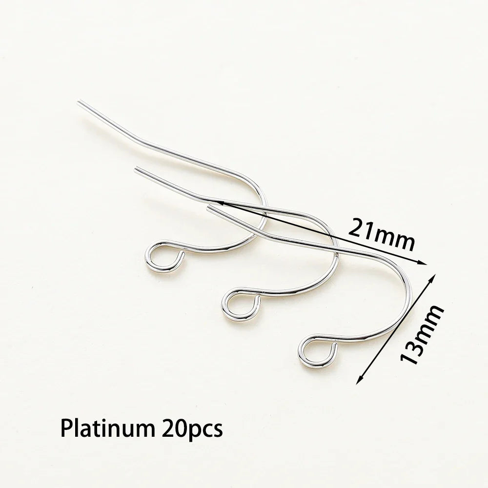 20pcs/lot 6 Styles 14K 18K Gold Plated Earring Wires With Ear Hook Earrings Clasp Findings Supplies For  DIY Jewelry Making