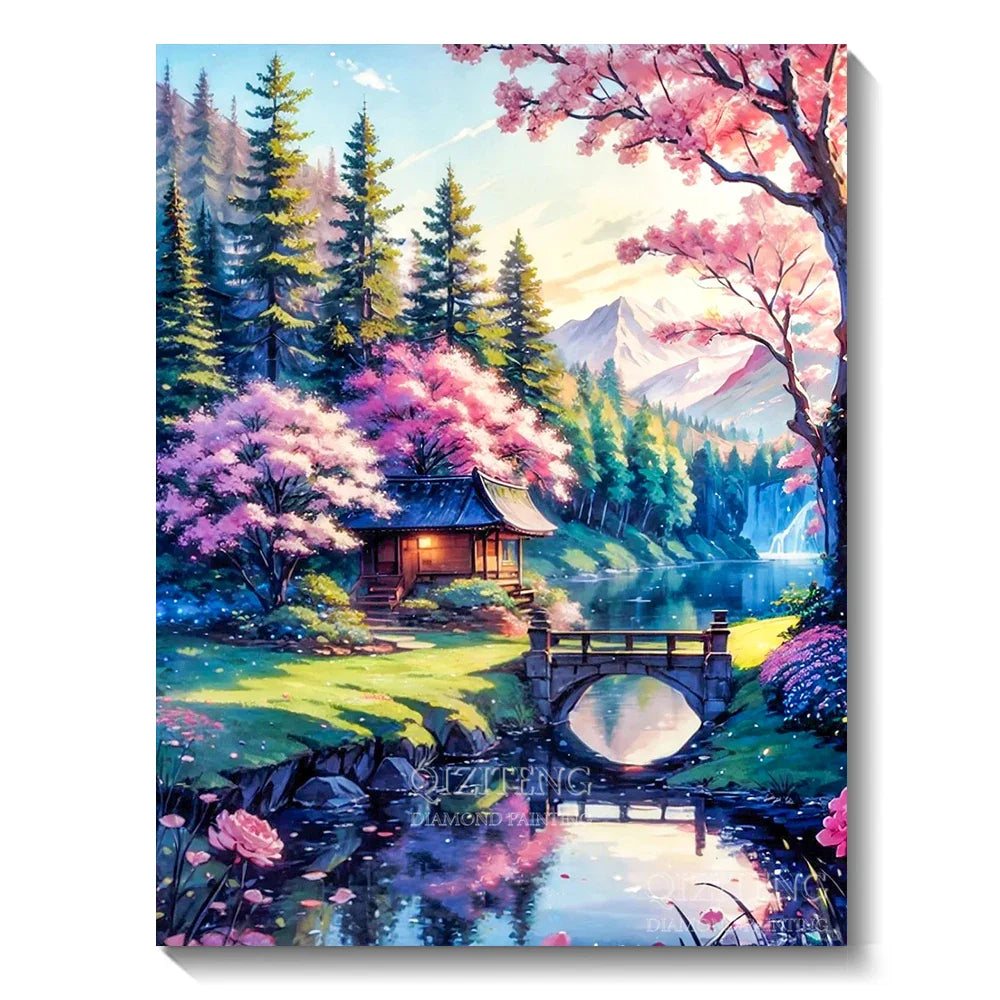 5D Diamond Art Painting Aurora Landscape Mosaic Embroidery Cross Stitch Kit Full Round Rhinestone Diy Wall Home Decor Gift