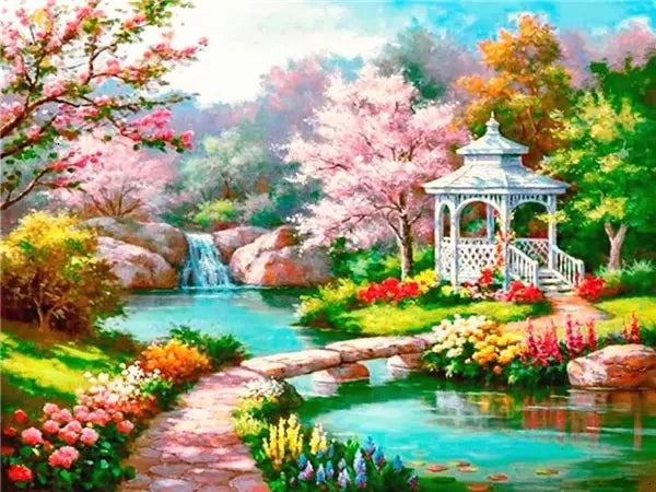 5D DIY Diamond Painting Landscape House Full Round Drill Embroidery Forest Scenery Cross Stitch Set Art Home Decor Gift
