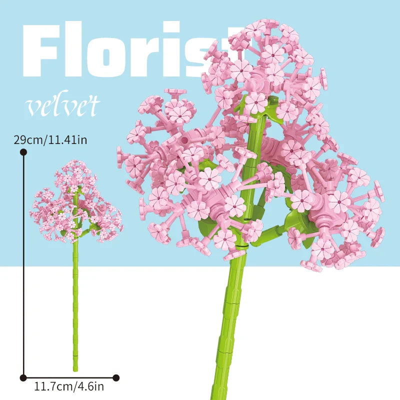 Building block bouquet simulation of flowers female gift assembly,small particle building block children's assembly toy
