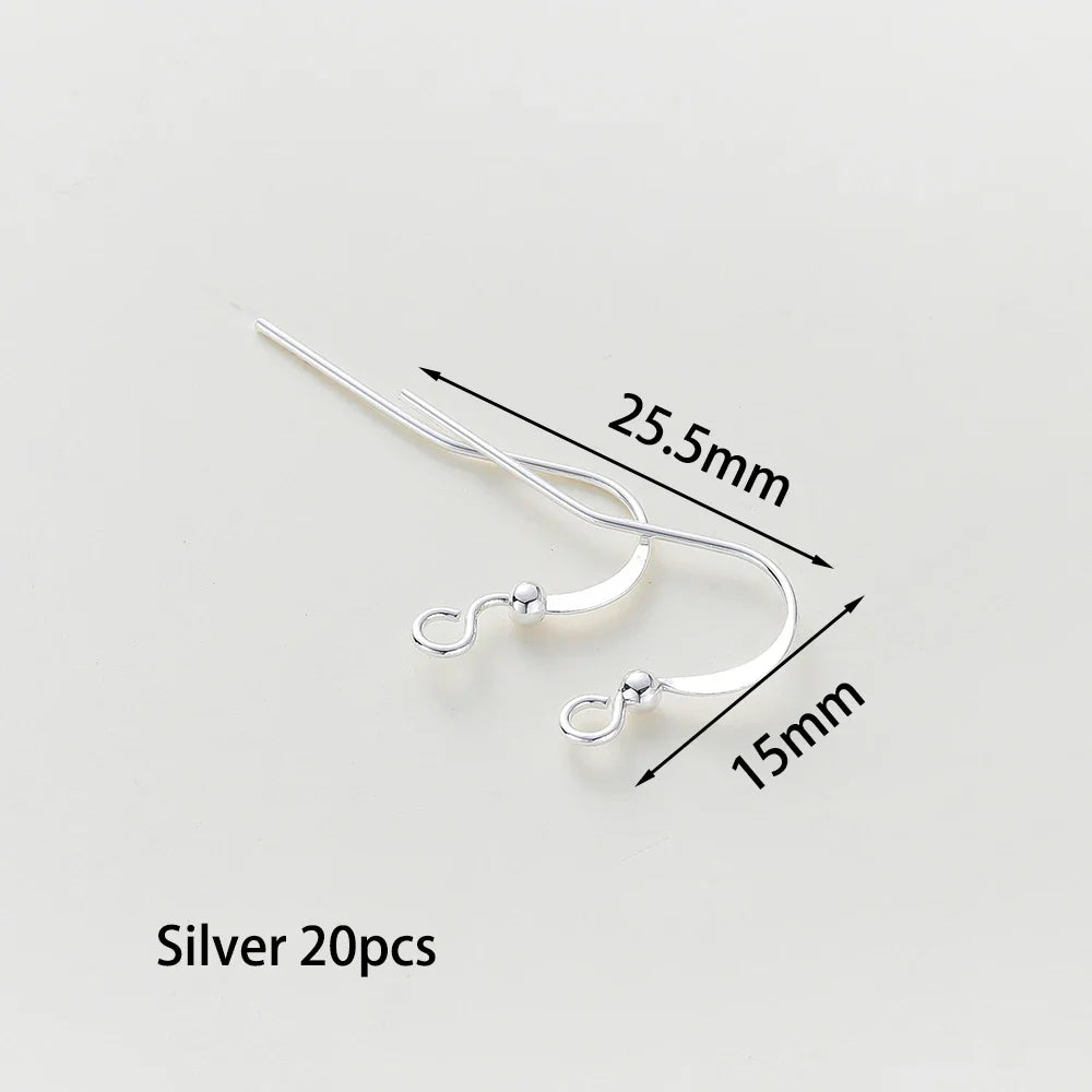 20pcs/lot 6 Styles 14K 18K Gold Plated Earring Wires With Ear Hook Earrings Clasp Findings Supplies For  DIY Jewelry Making