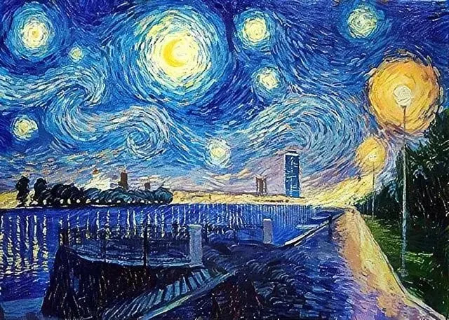 5D DIY Landscape Diamond Painting Kit Starry Sky Cross Stitch Diamond Embroidery Rhinestone Mosaic Art Home Decor Painting