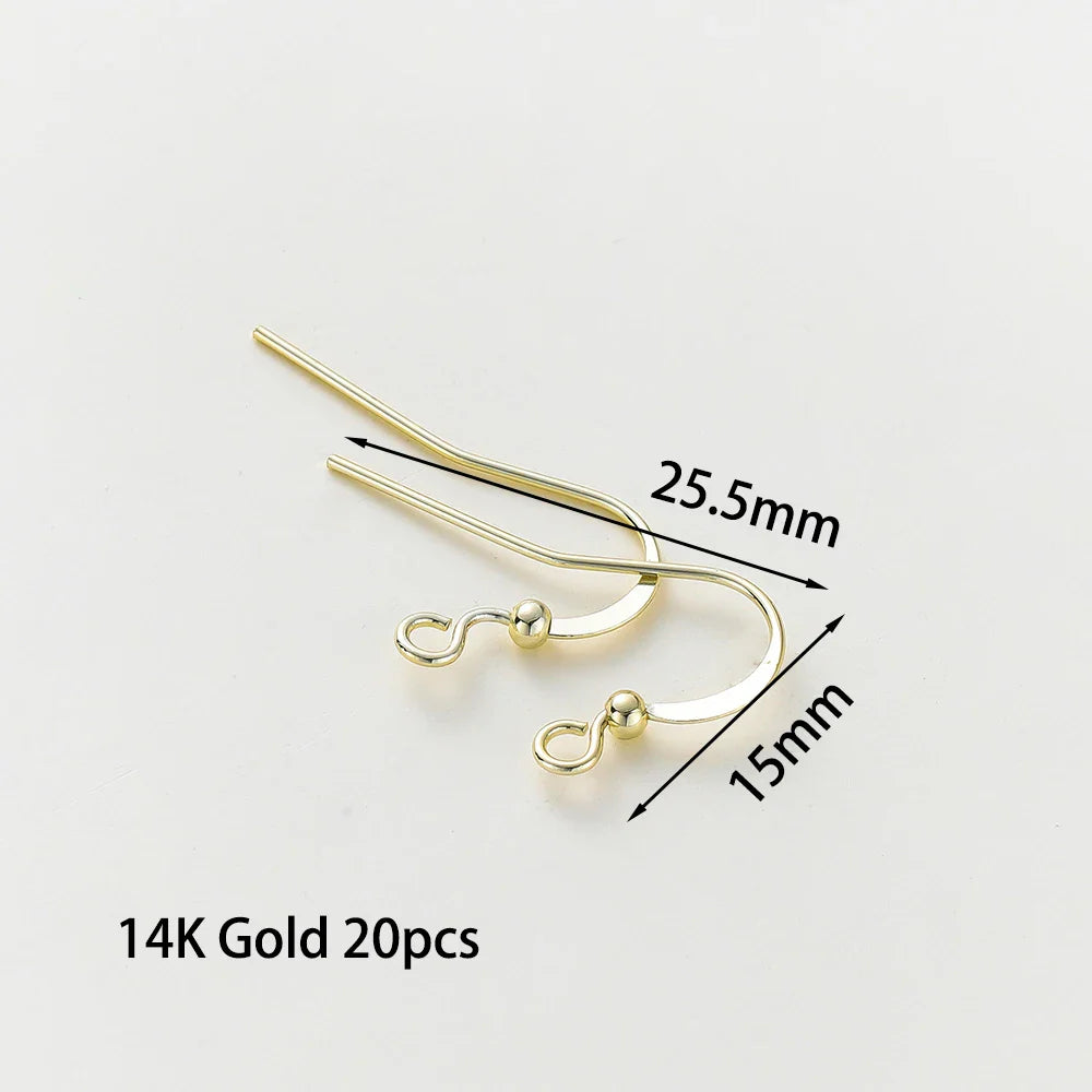 20pcs/lot 6 Styles 14K 18K Gold Plated Earring Wires With Ear Hook Earrings Clasp Findings Supplies For  DIY Jewelry Making