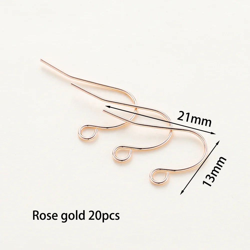 20pcs/lot 6 Styles 14K 18K Gold Plated Earring Wires With Ear Hook Earrings Clasp Findings Supplies For  DIY Jewelry Making