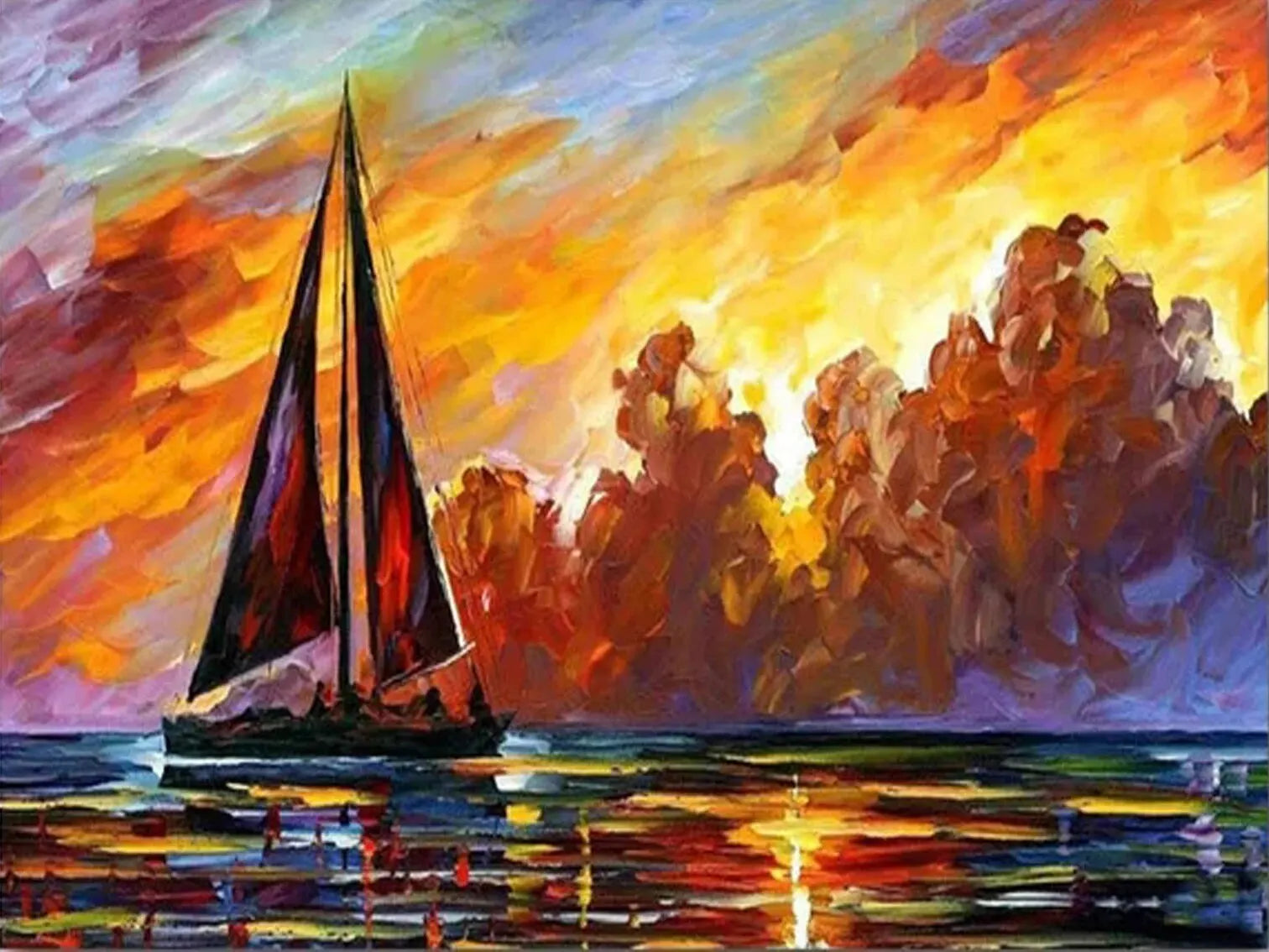 5D DIY Landscape Diamond Painting Kit Starry Sky Cross Stitch Diamond Embroidery Rhinestone Mosaic Art Home Decor Painting