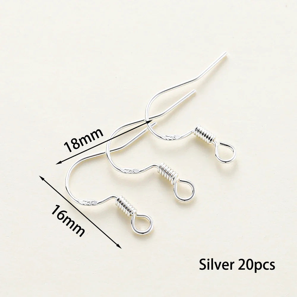 20pcs/lot 6 Styles 14K 18K Gold Plated Earring Wires With Ear Hook Earrings Clasp Findings Supplies For  DIY Jewelry Making