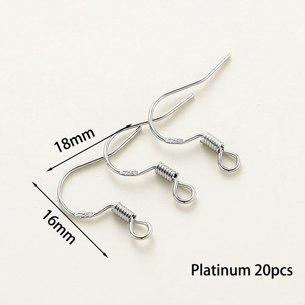 20pcs/lot 6 Styles 14K 18K Gold Plated Earring Wires With Ear Hook Earrings Clasp Findings Supplies For  DIY Jewelry Making