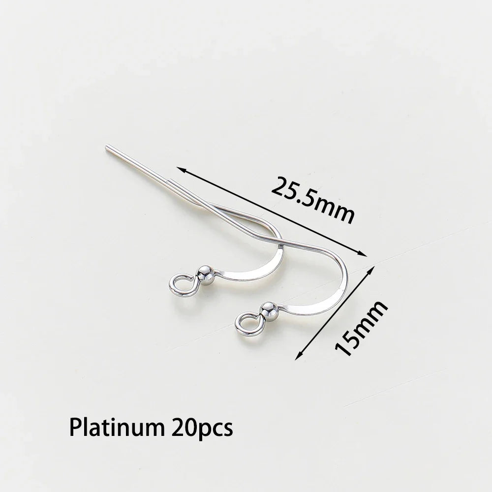 20pcs/lot 6 Styles 14K 18K Gold Plated Earring Wires With Ear Hook Earrings Clasp Findings Supplies For  DIY Jewelry Making