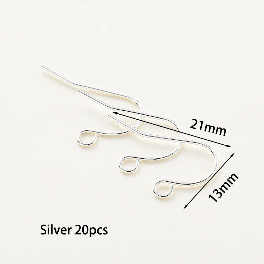 20pcs/lot 6 Styles 14K 18K Gold Plated Earring Wires With Ear Hook Earrings Clasp Findings Supplies For  DIY Jewelry Making