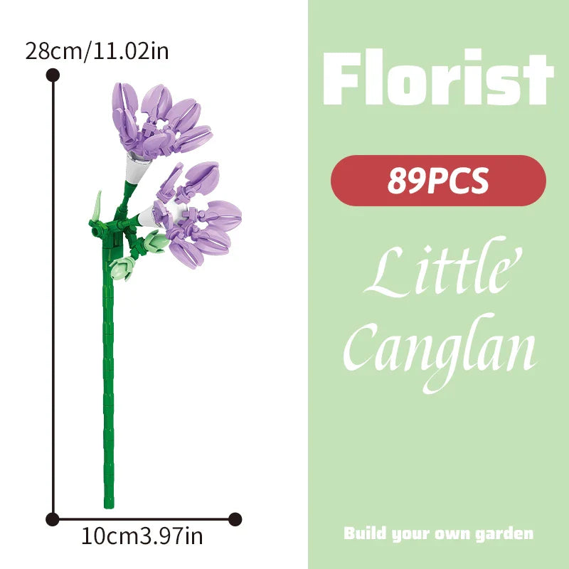 Building block bouquet simulation of flowers female gift assembly,small particle building block children's assembly toy