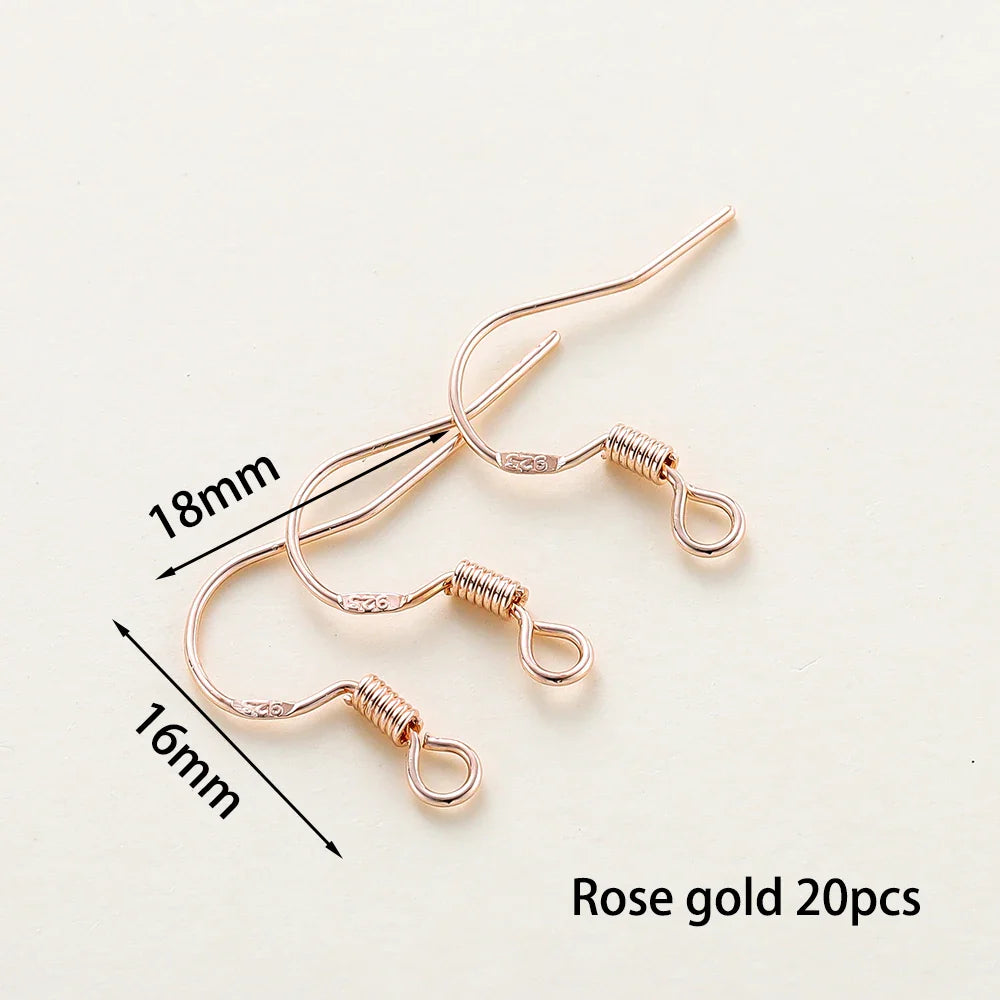 20pcs/lot 6 Styles 14K 18K Gold Plated Earring Wires With Ear Hook Earrings Clasp Findings Supplies For  DIY Jewelry Making