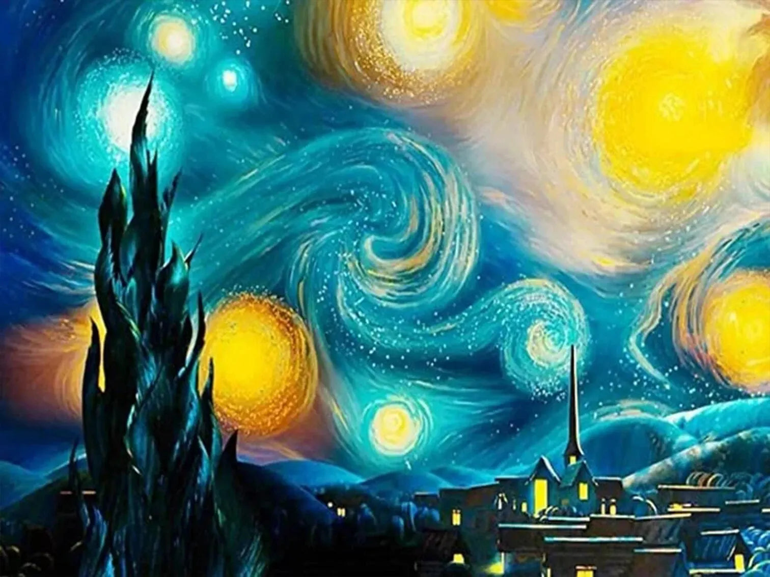 5D DIY Landscape Diamond Painting Kit Starry Sky Cross Stitch Diamond Embroidery Rhinestone Mosaic Art Home Decor Painting