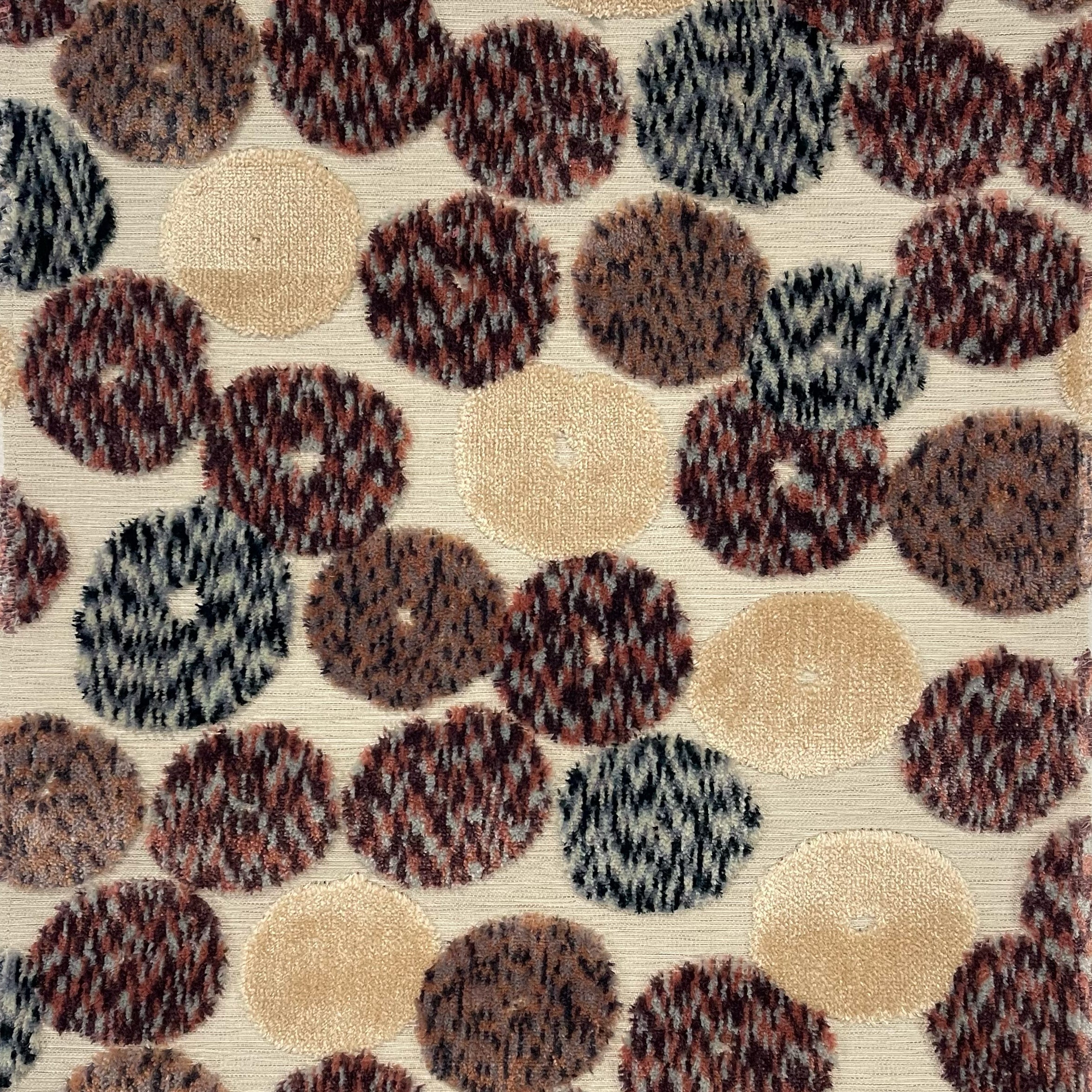 SEVILLA - GEOMETRIC PATTERN CUT VELVET JACQUARD UPHOLSTERY FABRIC BY THE YARD