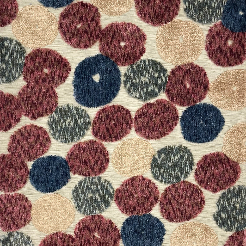 SEVILLA - GEOMETRIC PATTERN CUT VELVET JACQUARD UPHOLSTERY FABRIC BY THE YARD