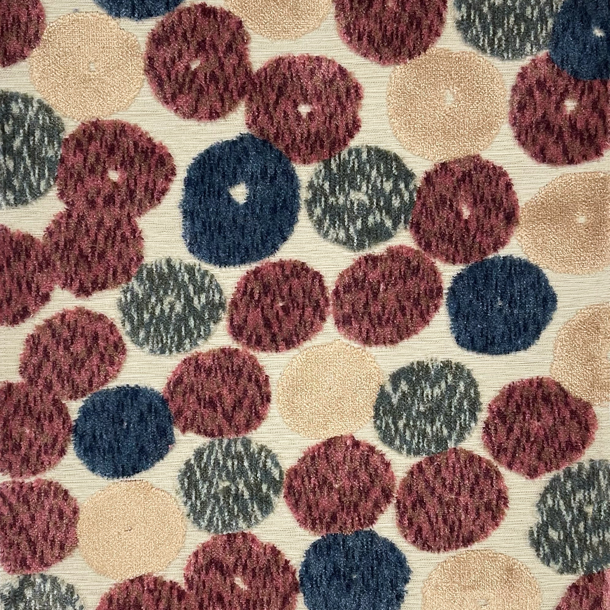 SEVILLA - GEOMETRIC PATTERN CUT VELVET JACQUARD UPHOLSTERY FABRIC BY THE YARD