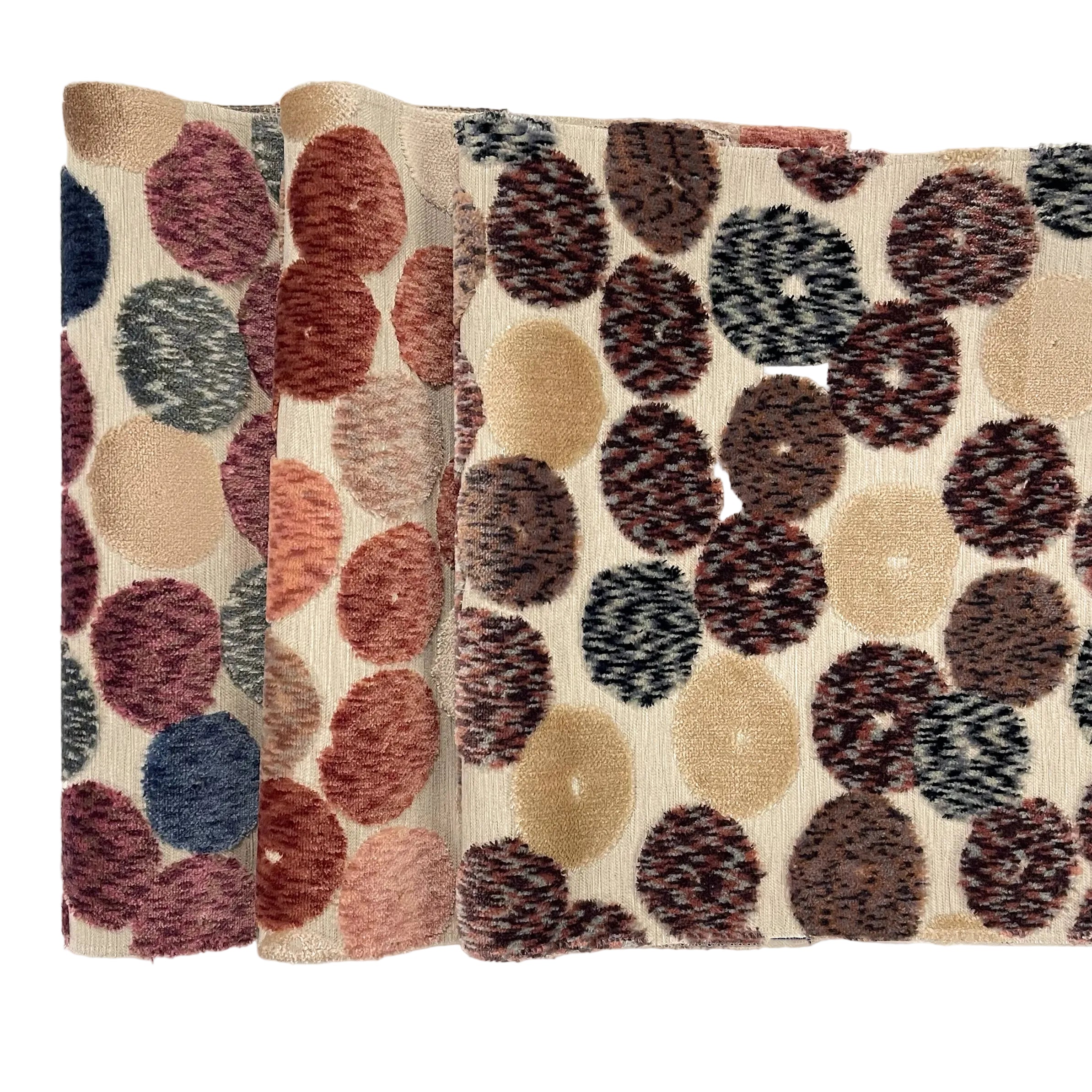 SEVILLA - GEOMETRIC PATTERN CUT VELVET JACQUARD UPHOLSTERY FABRIC BY THE YARD