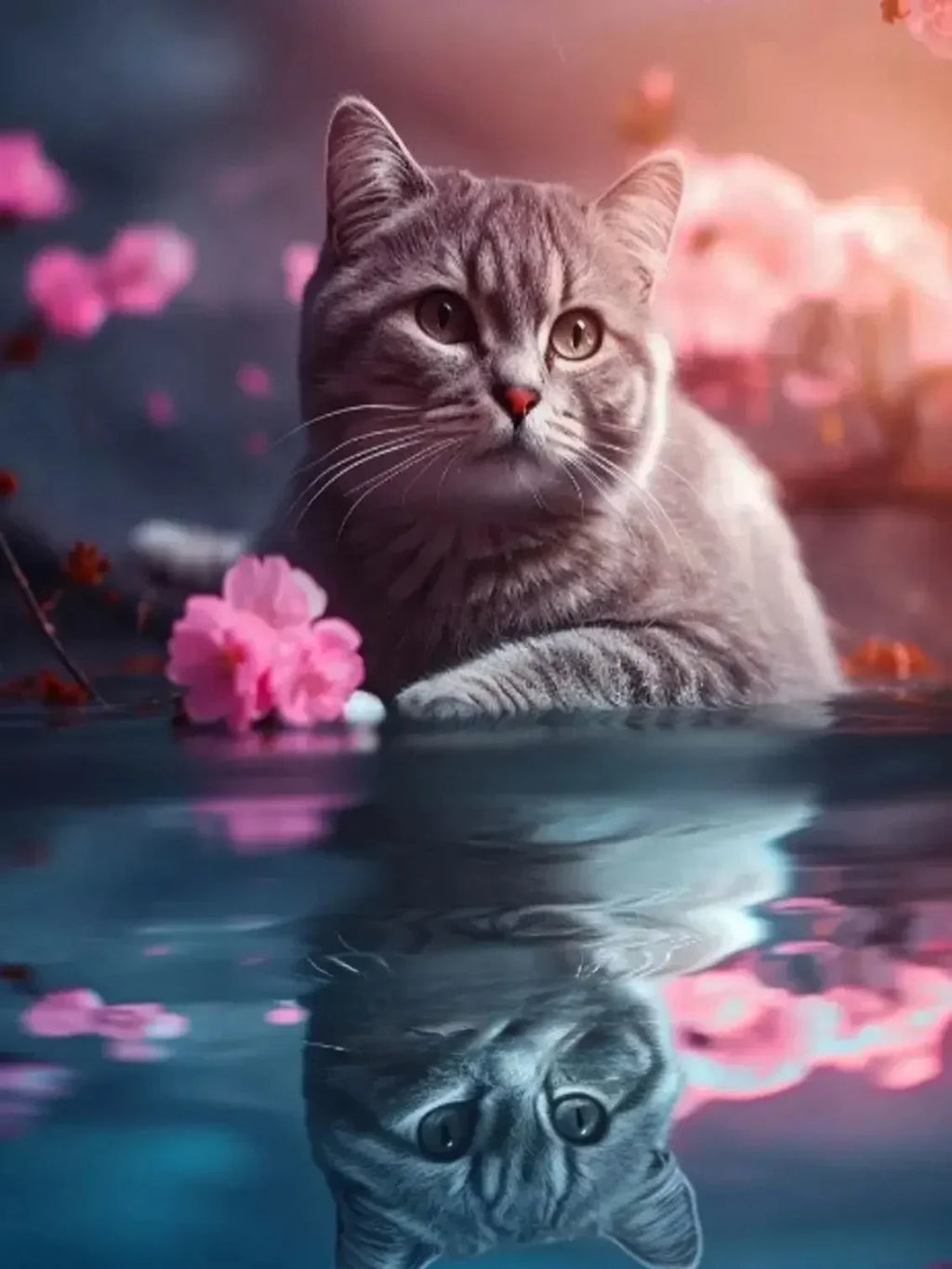 Huacan Diamond Mosaic Animal Cat Diy 5d Painting Flower New Collection Home Decor Art Handmade Gift Craft Kit