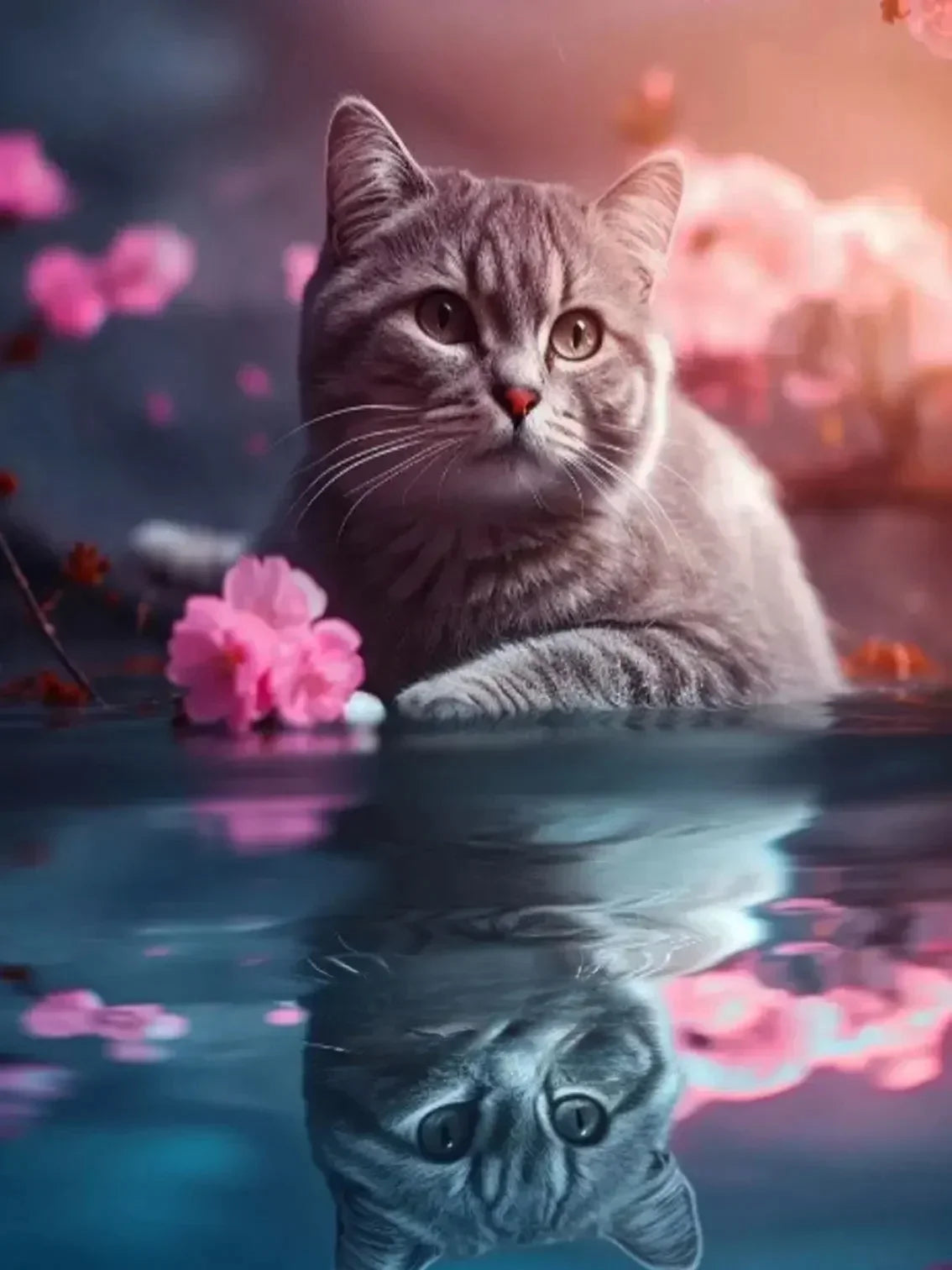 Huacan Diamond Mosaic Animal Cat Diy 5d Painting Flower New Collection Home Decor Art Handmade Gift Craft Kit