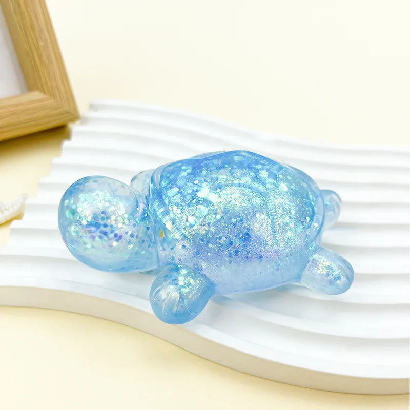 Squishy Turtle Fidget Toy | Glitter Squeeze Toy for Stress Relief
