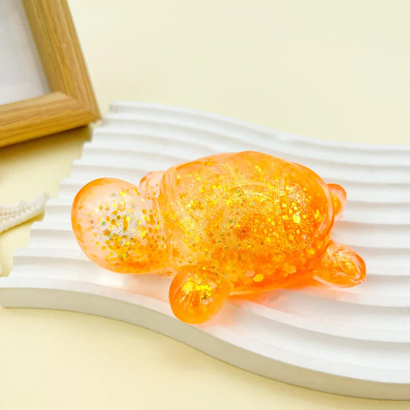 Squishy Turtle Fidget Toy | Glitter Squeeze Toy for Stress Relief