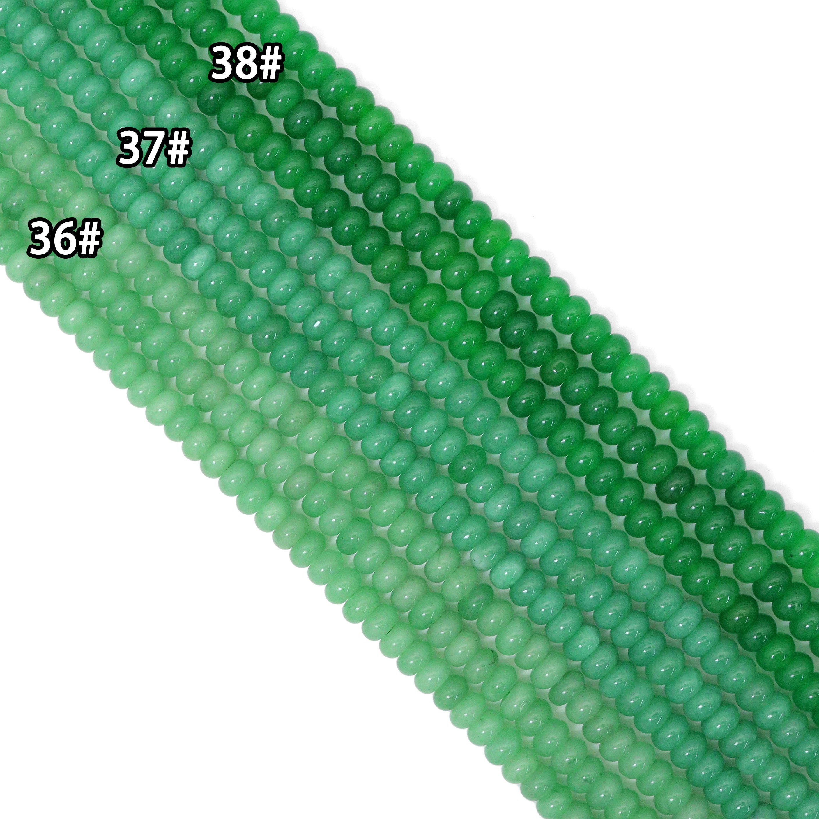 27 Colors 5x8mm Smooth Rondelle Jade Beads, Sku#U2330