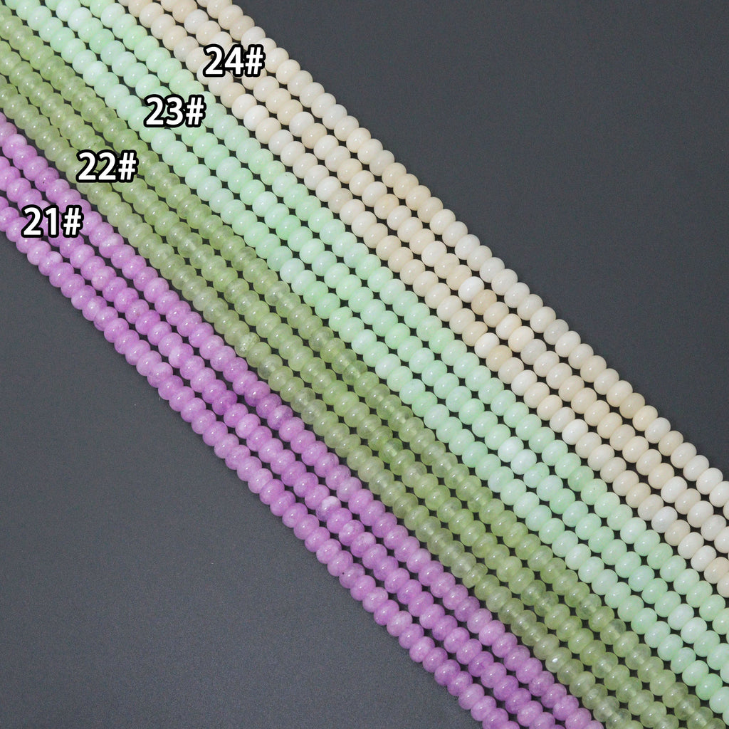 27 Colors 5x8mm Smooth Rondelle Jade Beads, Sku#U2330
