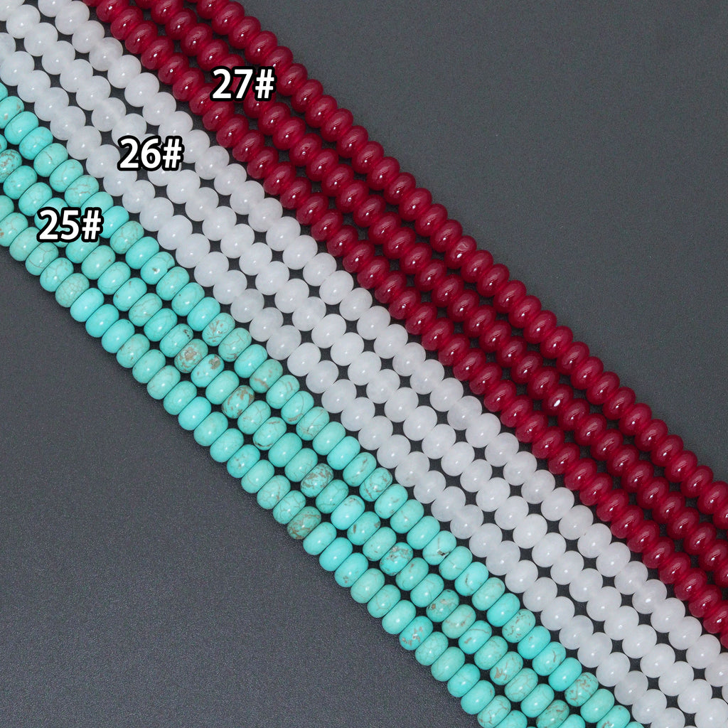 27 Colors 5x8mm Smooth Rondelle Jade Beads, Sku#U2330