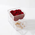 Acrylic 4 Drawer Box | Red Roses