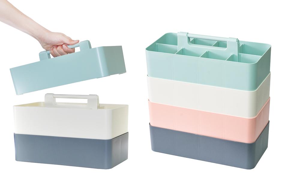 Enjoy Organizer 10 PACK -Large Plastic Storage Portable Caddy with Handles Made In USA