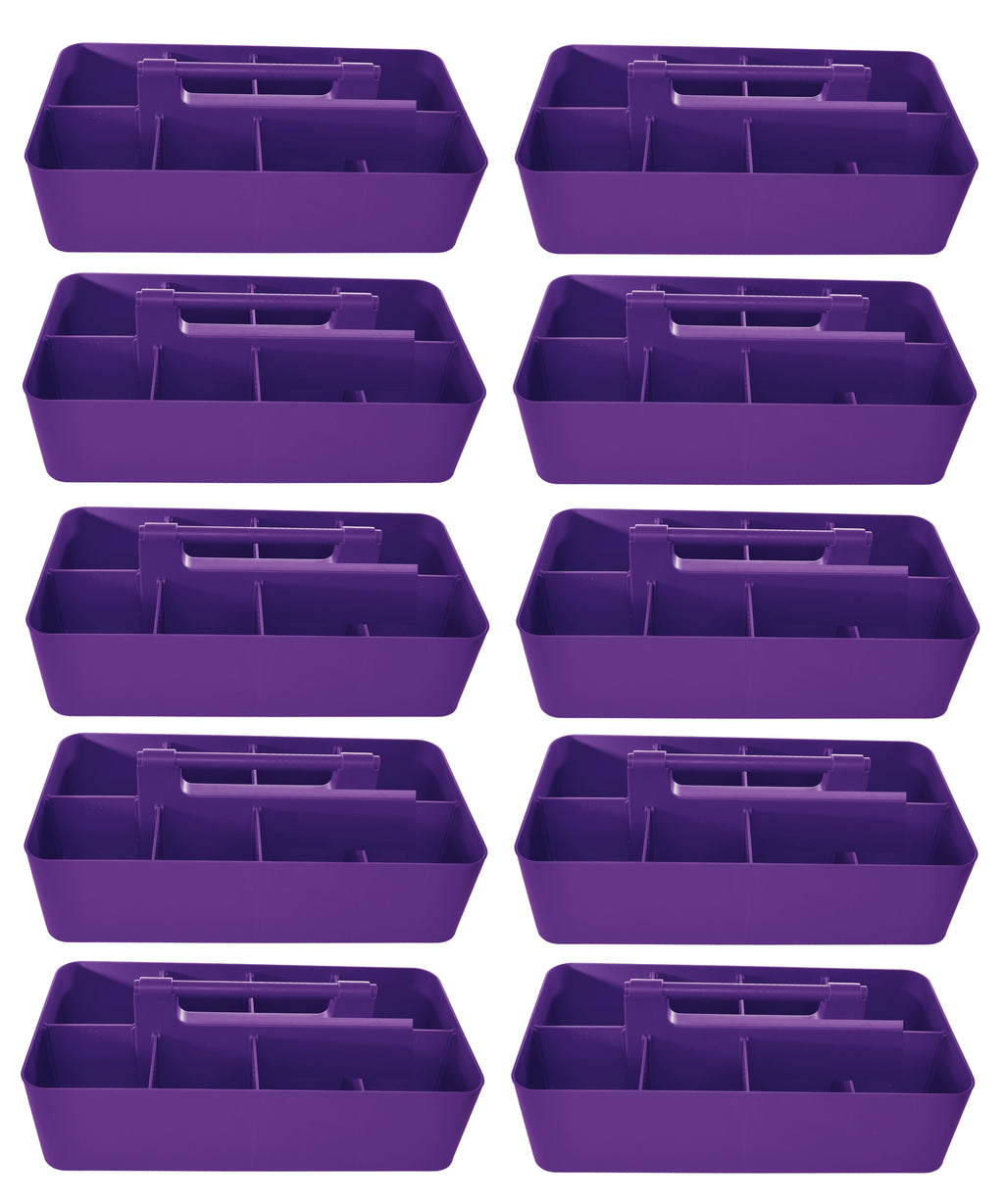 Enjoy Organizer 10 PACK -Large Plastic Storage Portable Caddy with Handles Made In USA