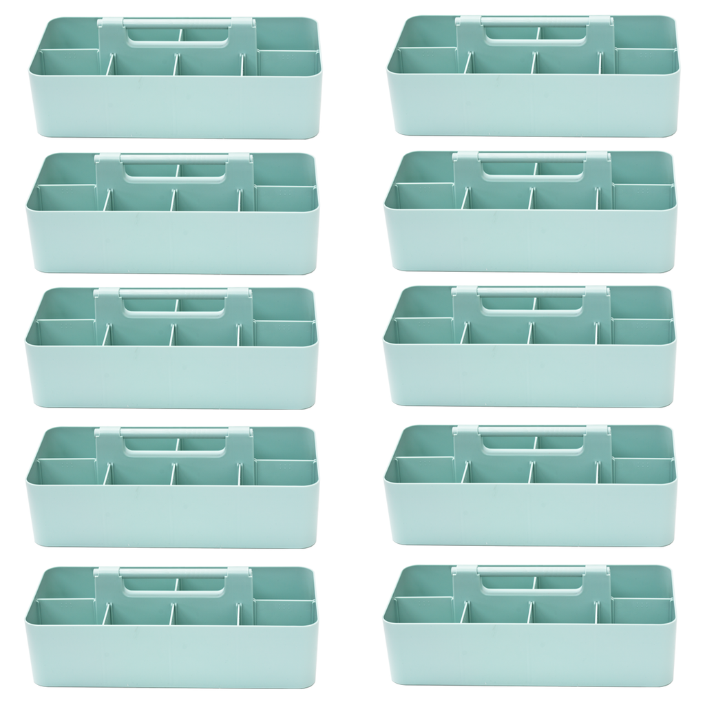 Enjoy Organizer 10 PACK -Large Plastic Storage Portable Caddy with Handles Made In USA