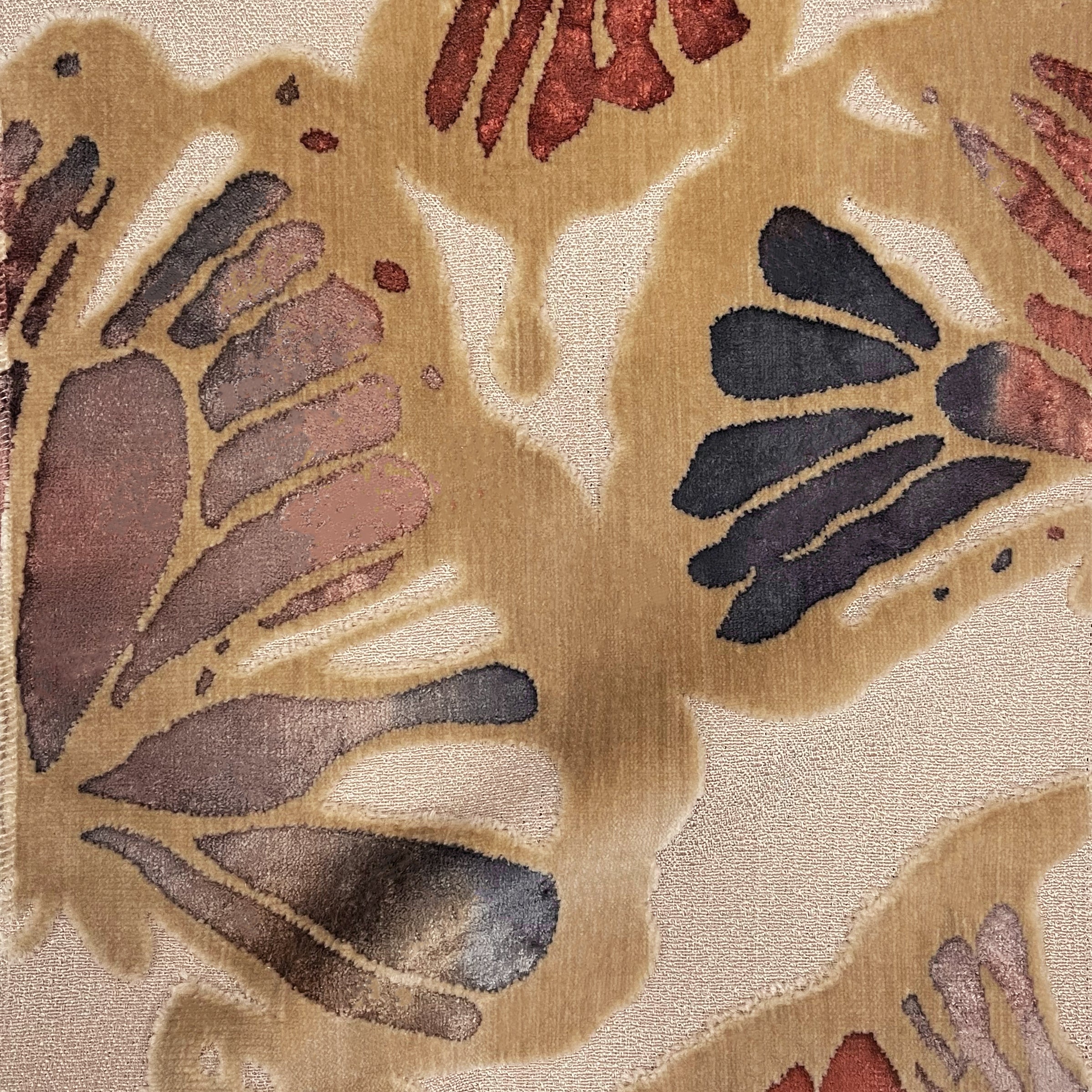 FLUTTER - BUTTERFLY PATTERN CUT VELVET UPHOLSTERY FABRIC BY THE YARD