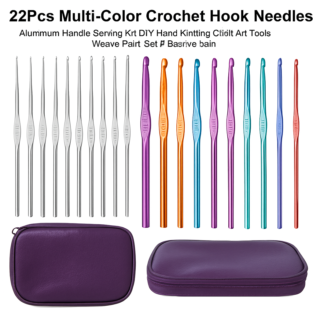 Crochet Hook Set for Smooth Stitching in Color-Coded Handles