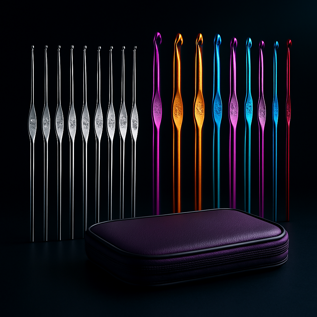 Crochet Hook Set for Smooth Stitching in Color-Coded Handles