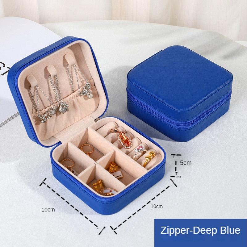 Jewelry Organizer Display Travel PU Leather Jewelry Case Boxes Travel Portable Jewelry Box Storage Organizer Earring Holder Gift Jewellery Box Organizer Small Portable PU Leather Travel Jewelry Storage Case for Rings Earrings Necklace