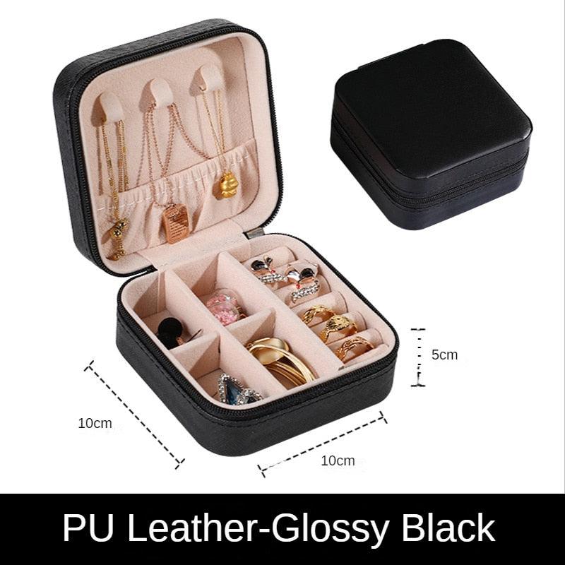 Jewelry Organizer Display Travel PU Leather Jewelry Case Boxes Travel Portable Jewelry Box Storage Organizer Earring Holder Gift Jewellery Box Organizer Small Portable PU Leather Travel Jewelry Storage Case for Rings Earrings Necklace