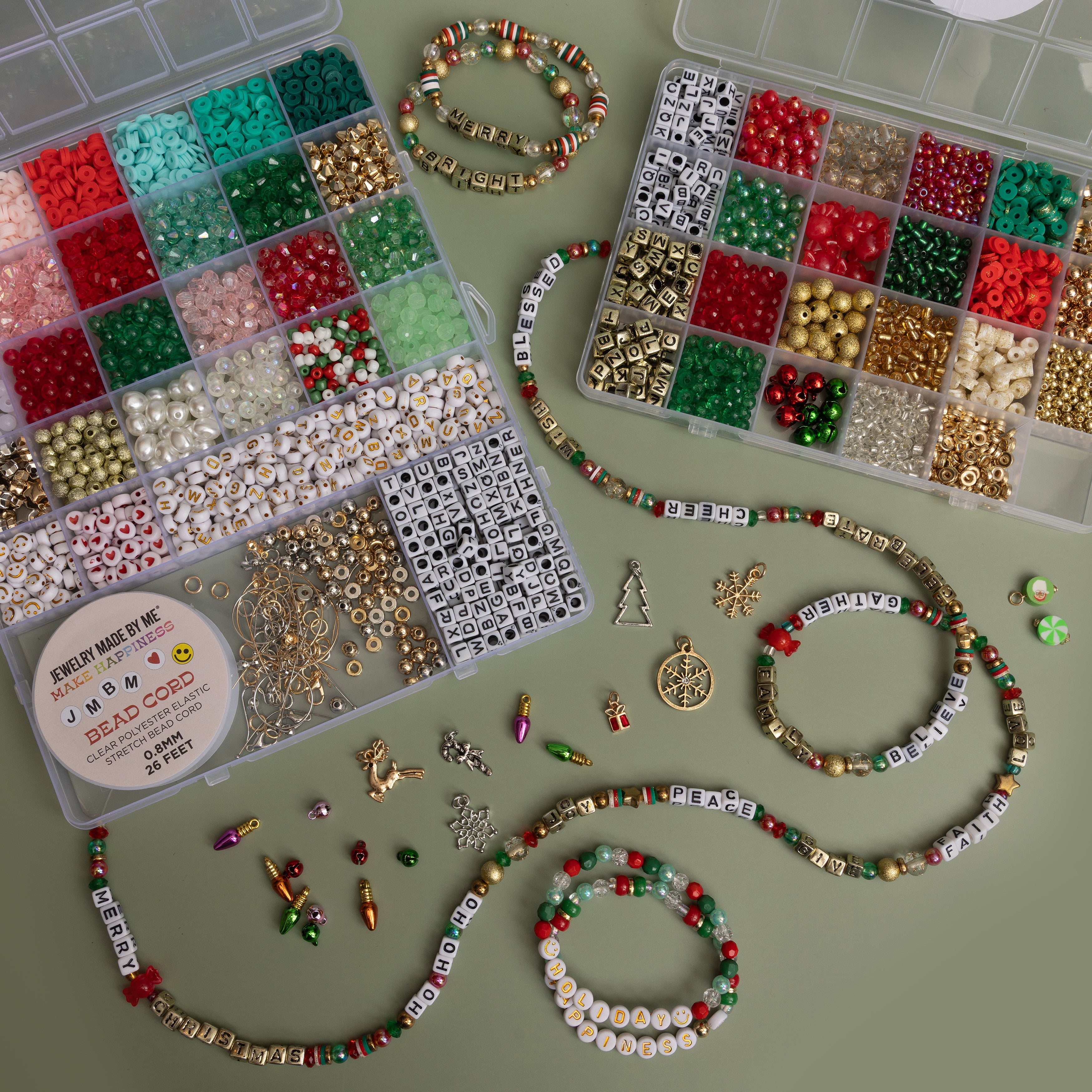 Holiday Naughty and Nice Super Extra Large Letter Bead Jewelry DIY Kit
