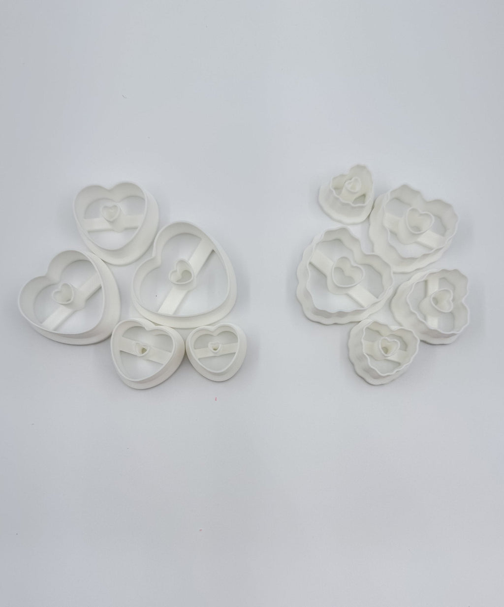 Valentine Heart Cookie Polymer Clay Cutters – Set of 10 (Mixed Sizes)