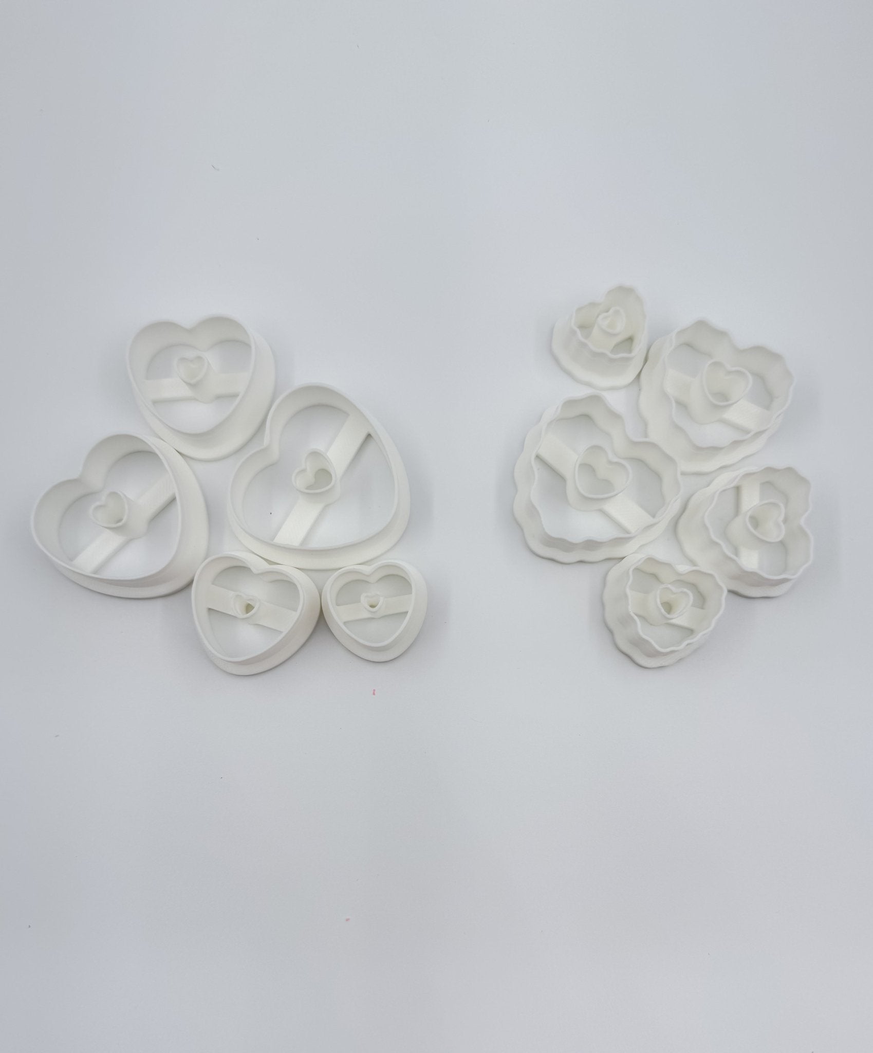 Valentine Heart Cookie Polymer Clay Cutters – Set of 10 (Mixed Sizes)