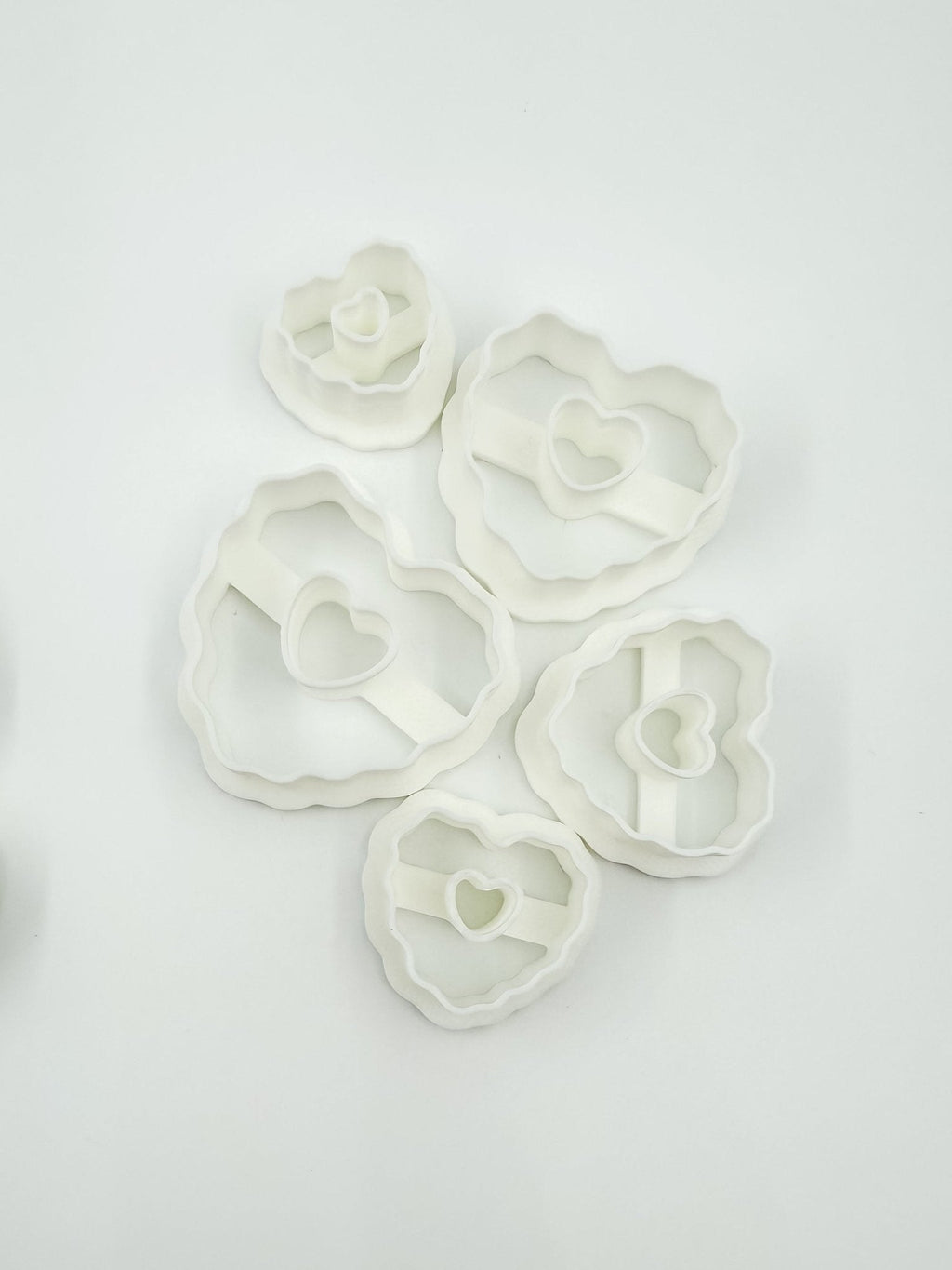 Valentine Heart Cookie Polymer Clay Cutters – Set of 10 (Mixed Sizes)